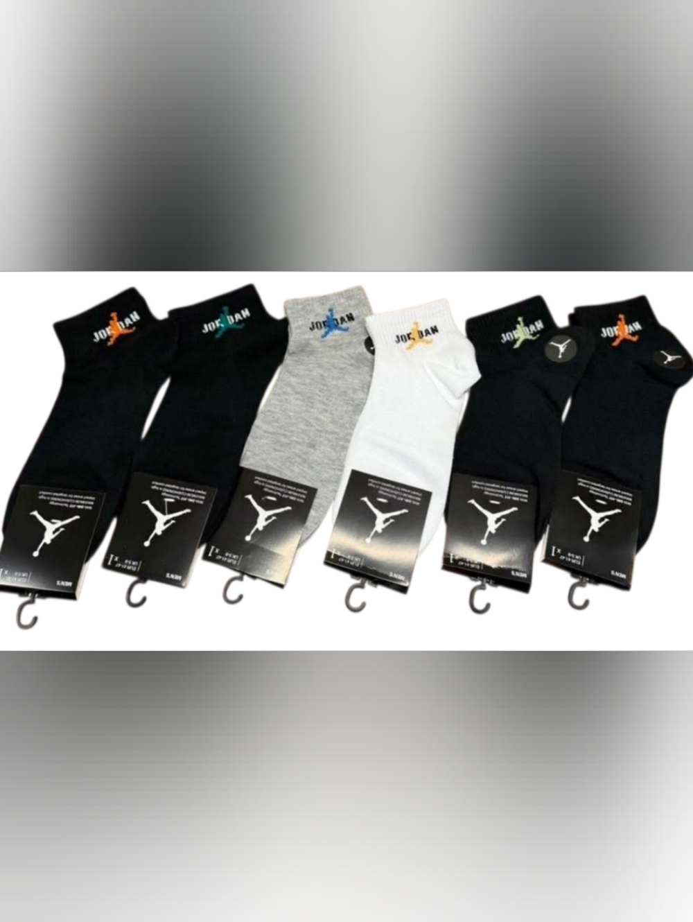 ❌Jordan Men's Low-Cut Athletic Socks Pack - Black, Gray, White